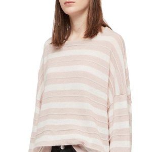 All Saints Cassia Stripe Sweater in Baby Pink